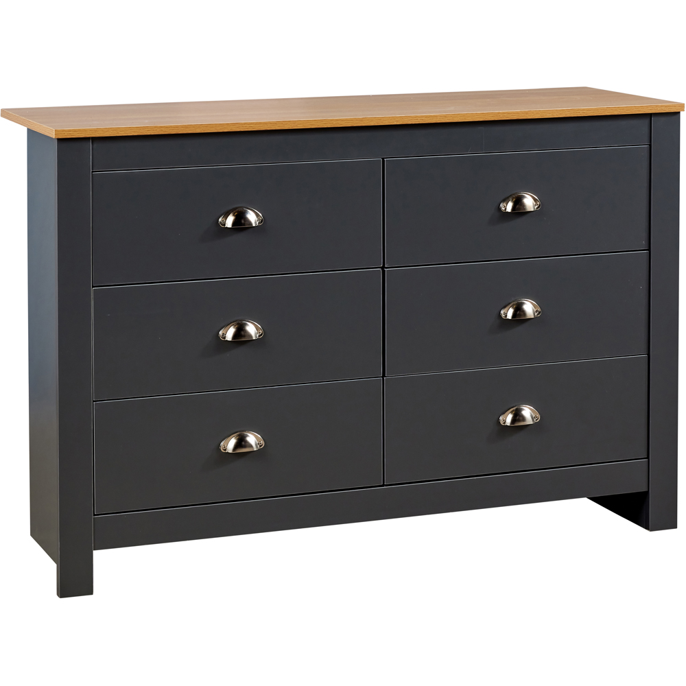 Home Source Camden 6 Drawer Graphite Chest of Drawers Image 2