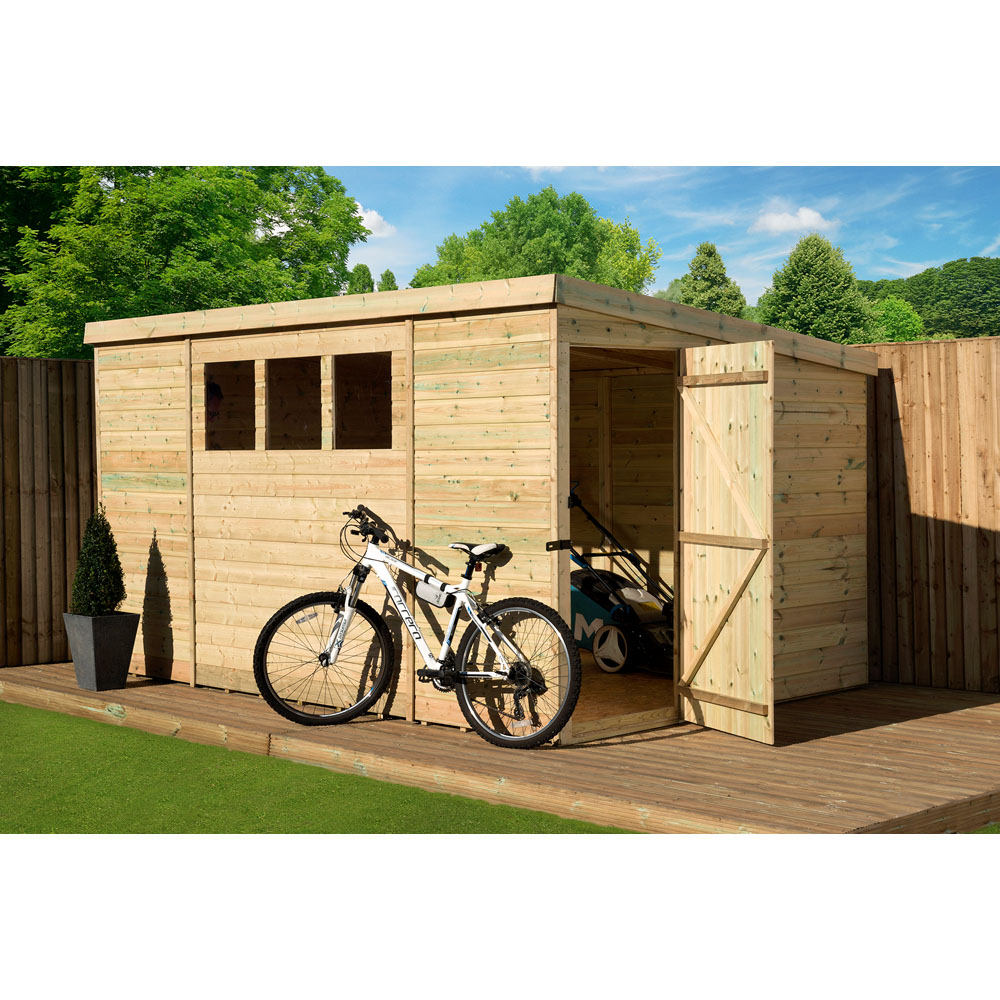 Empire Sheds 2500 10 x 6ft Side Panel Door Tongue and Groove Pent Garden Shed Image 4
