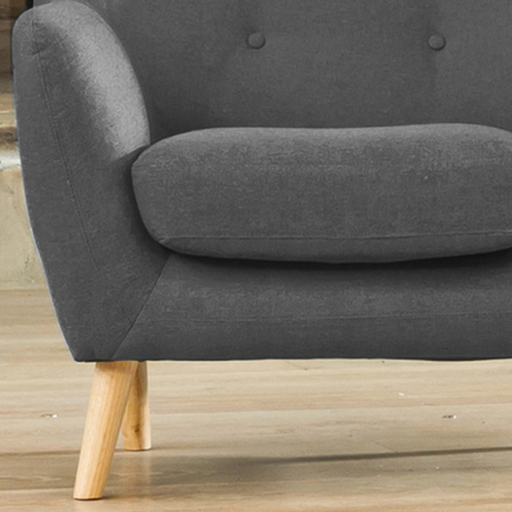 Lynwood Dark Grey Fabric Armchair Image 2