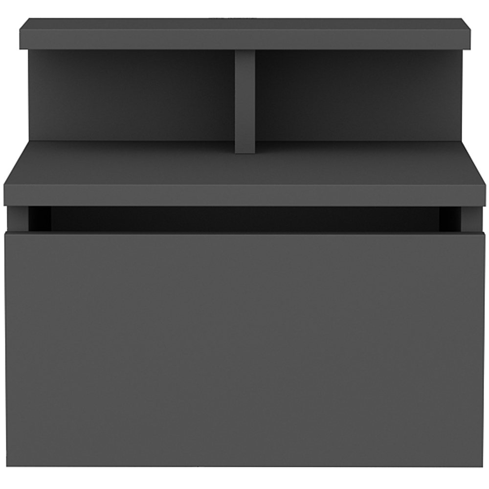 Decorotika Alice Single Drawer Single Shelf Anthracite Floating Bedside Table Image 3