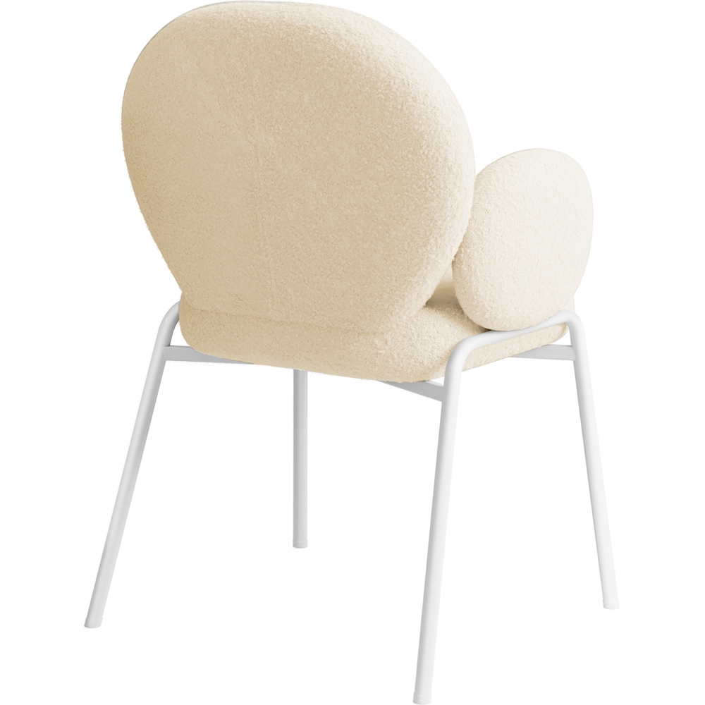 tectake Set of 2 Cream Boucle Padded Dining Chair Image 5