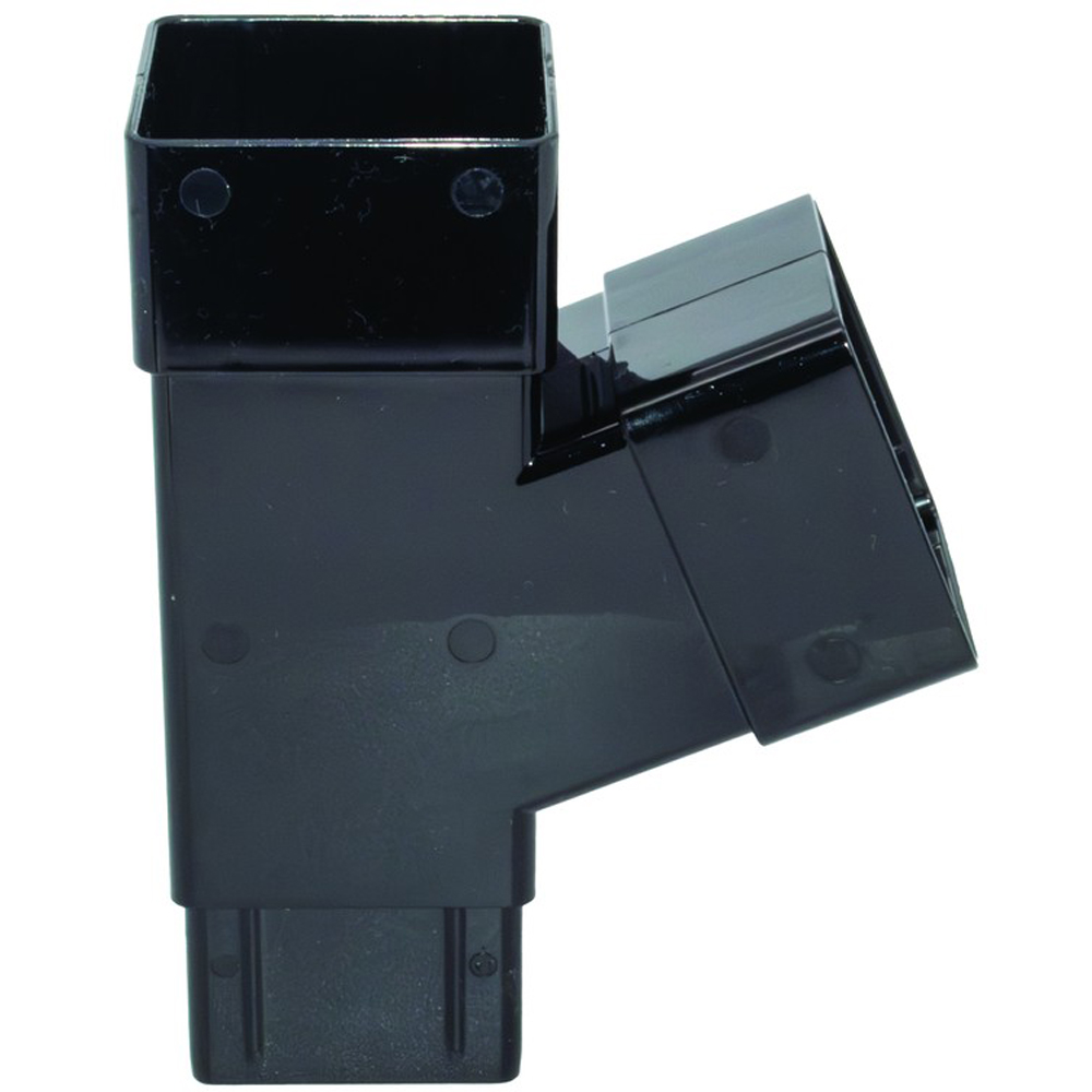 FloPlast Square 112 Degree Downpipe Branch Black 65mm Image 4