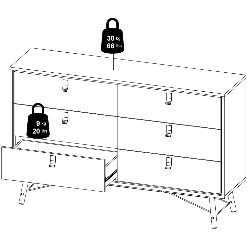 Florence Ry 6 Drawer Jackson Hickory Oak Chest of Drawers Image 9
