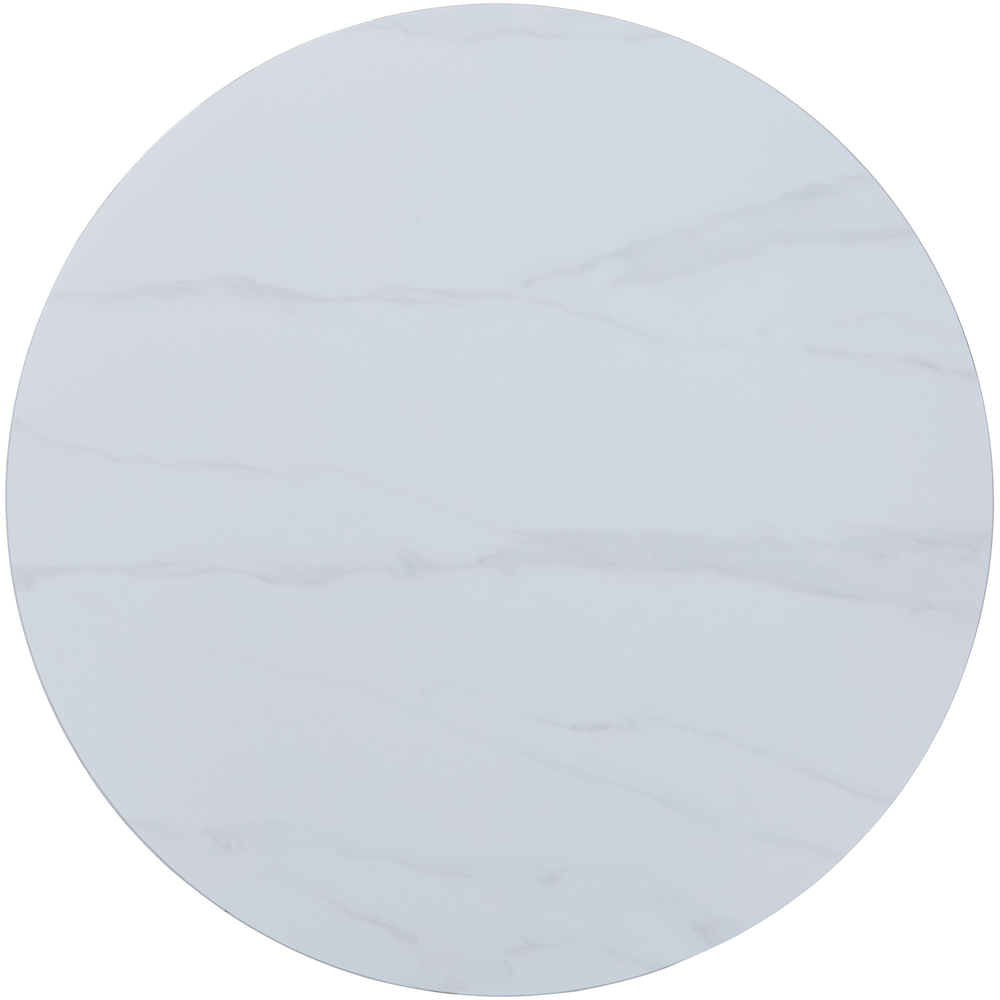 Core Products Aspen 4 Seater Round Dining Table Gloss White Sintered Stone and Black Image 5