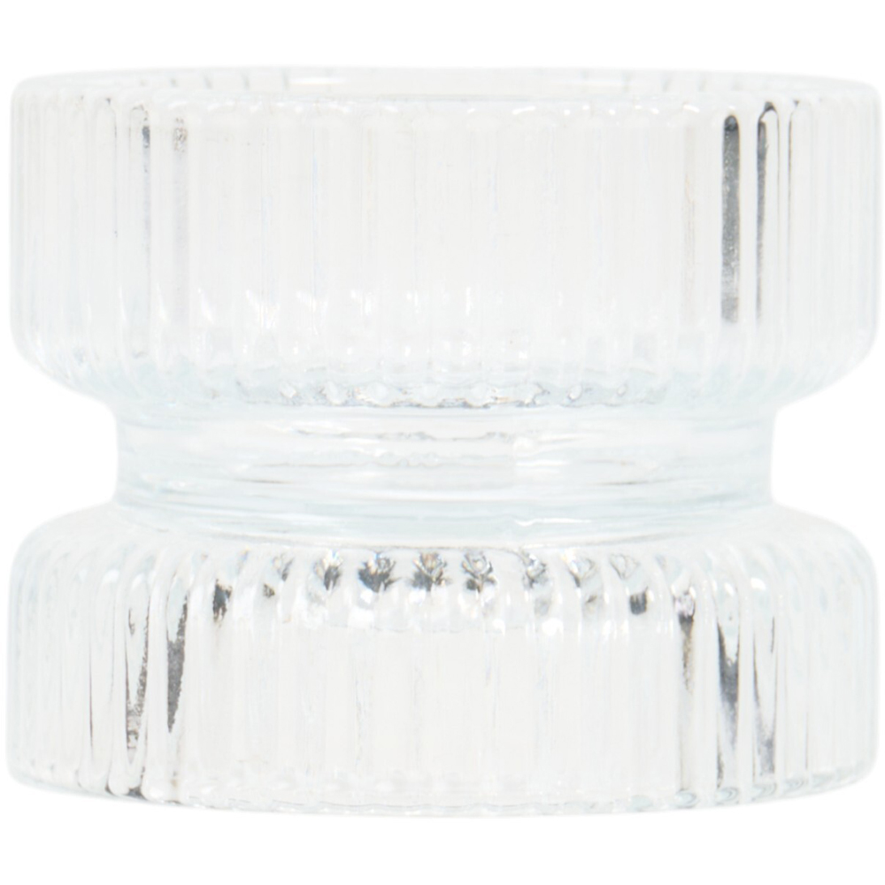 Ribbed Pillar Candle Holder Image 2