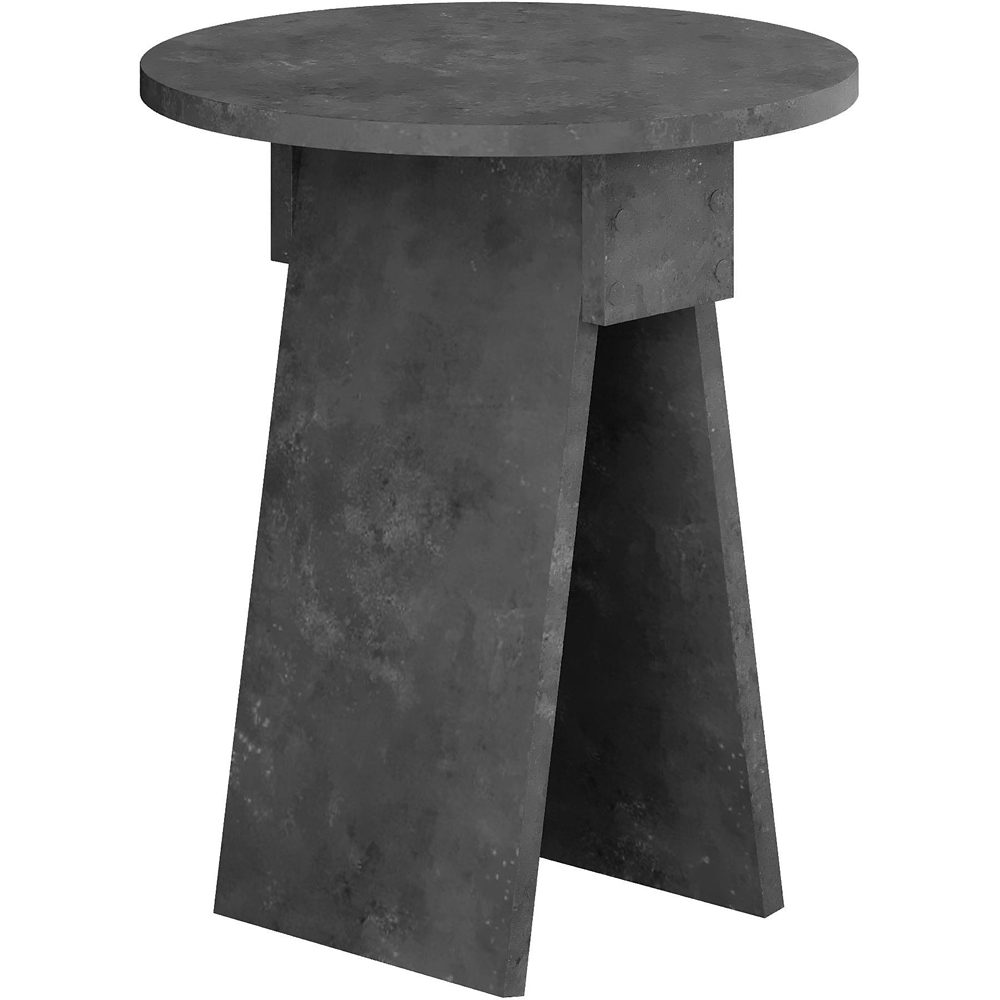 Decortie Chen Round Side Table with Retro Grey Sculptural Base Image 2