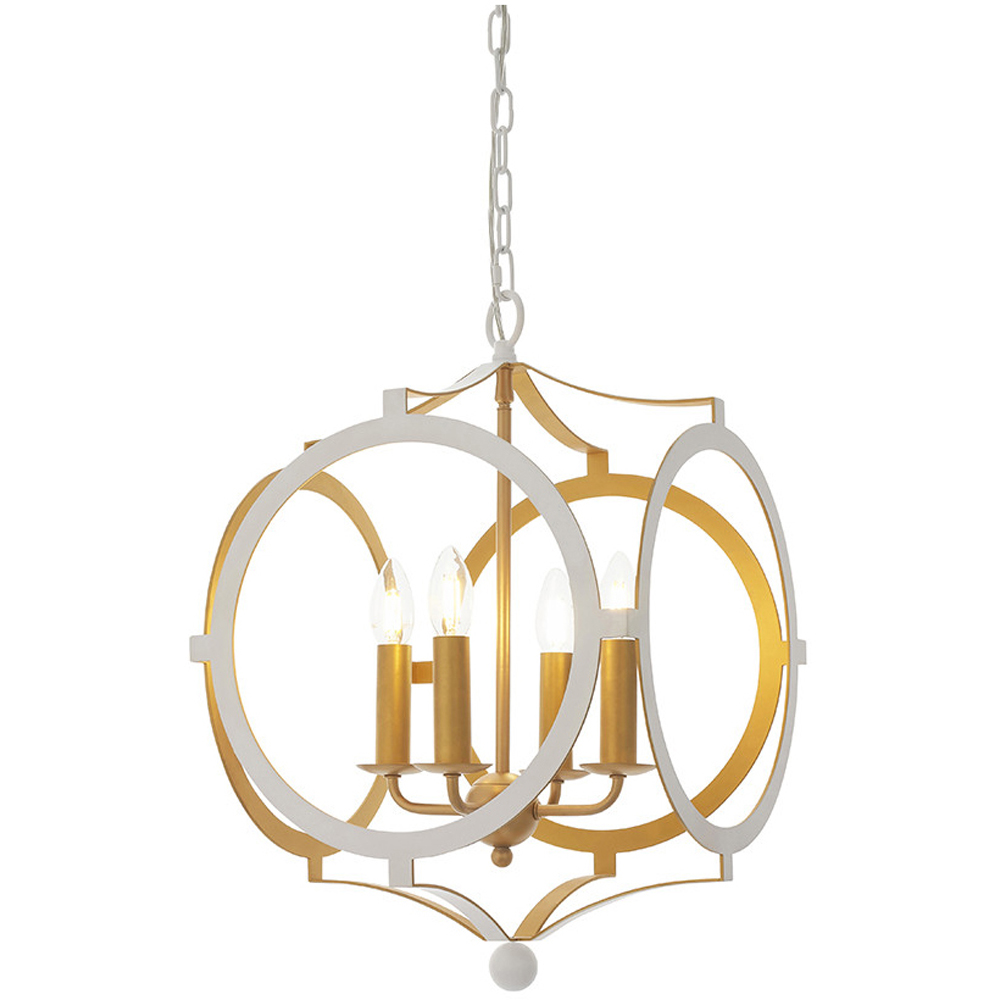 Merano Vicenza Matt White and Gold 4 Light Pendant Ceiling Light Image 4