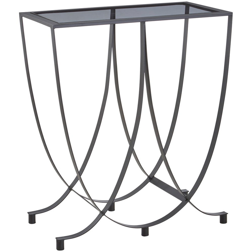 Premier Housewares Trento Black and Grey Glass Top Console Table Image 3