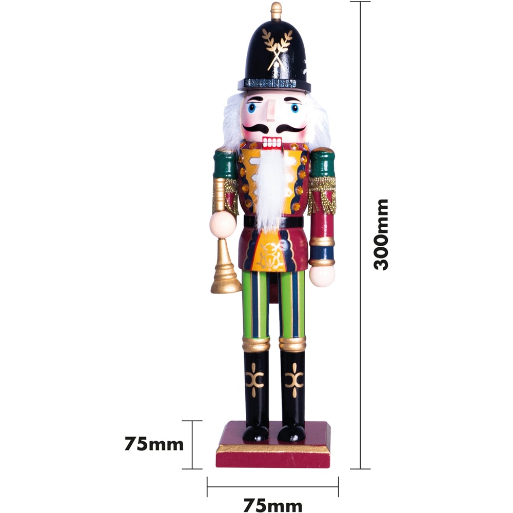 St Helens Green Classic Wooden Nutcracker Soldier with Bugle 30cm Image 7