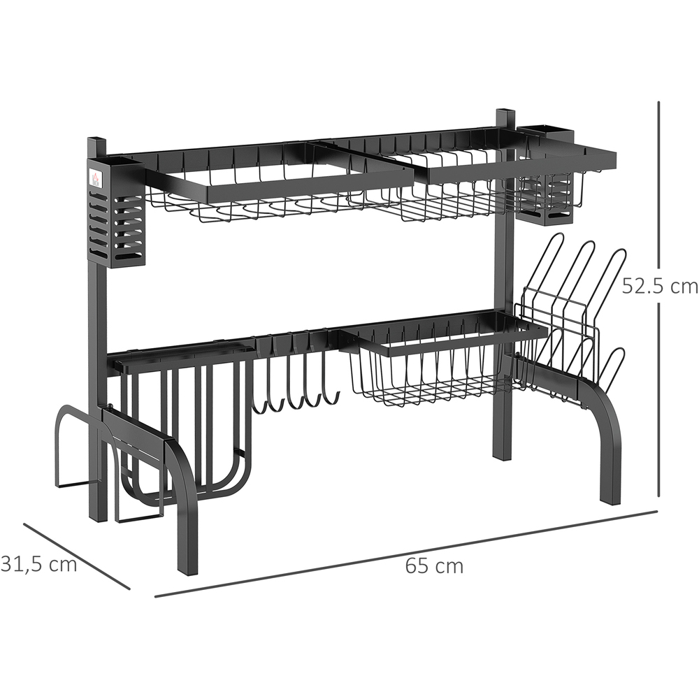 Portland 2 Tier Black Over the Sink Dish Drainer Rack Image 9