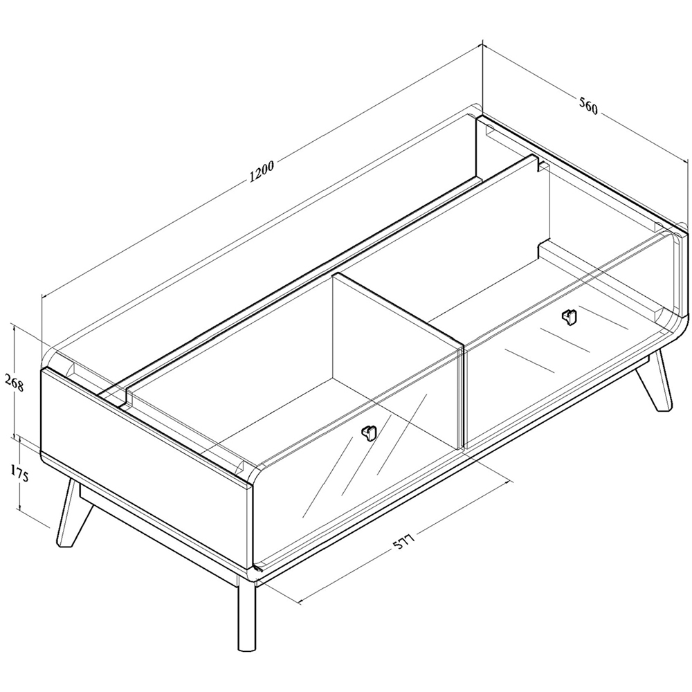 Kudl 2 Door Columbian Walnut Coffee Table Image 4