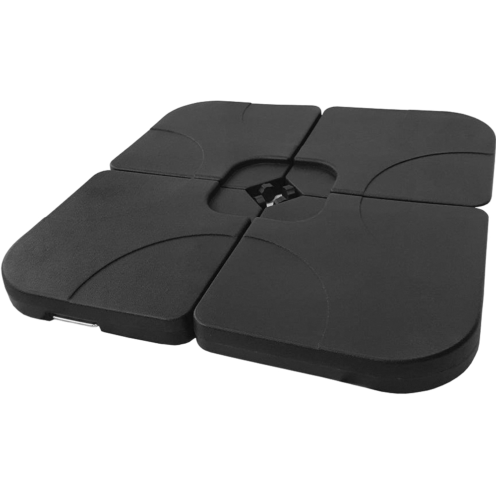 Living and Home Dark Grey LED Round Rotatable Cantilever Parasol with Square HDPE Base 3m Image 2