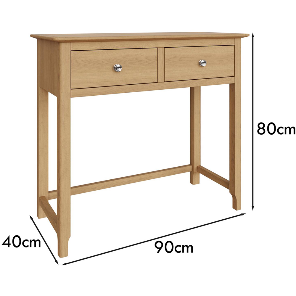 FWStyle Taberno 2 Drawer Lacquered Natural Oak Dressing Table Image 8