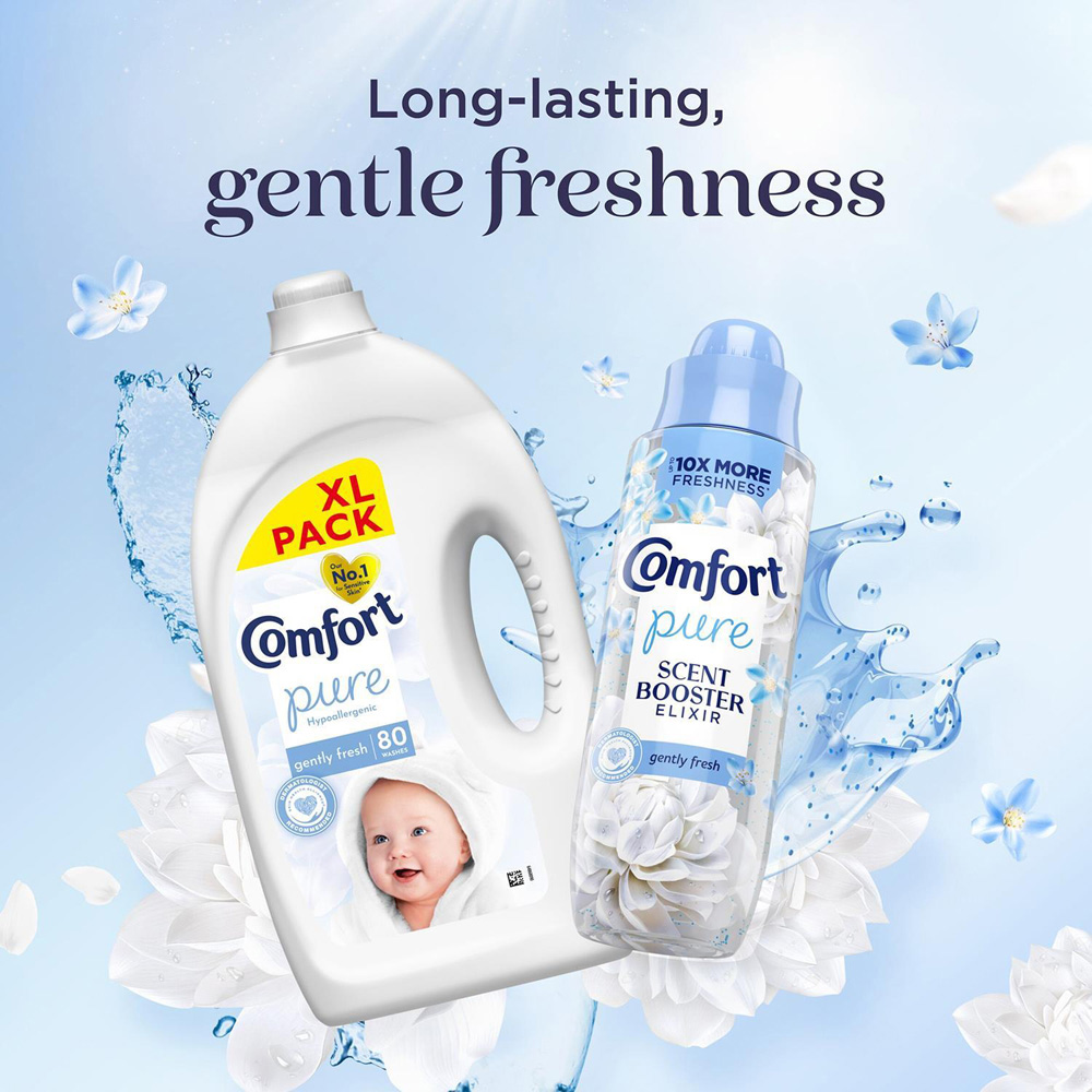 Comfort Pure Gently Fresh Hypoallergenic Fabric Conditioner 80 Washes 2.4L 4 Pack Image 4