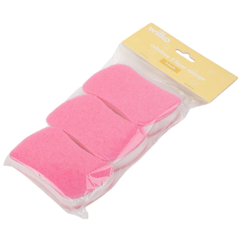 Wilko Pack of 3 Cellulose 3 layer Sponges Image 2