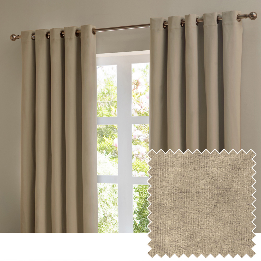 Furn The Ultimate Mocha Velvet Blackout Eyelet Curtains 168 x 183cm Image 6