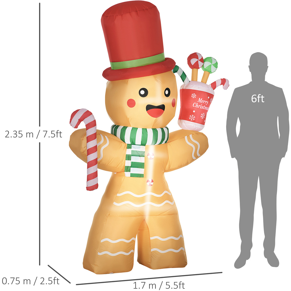 Everglow Light Up Inflatable Gingerbread Man Christmas Decoration 7.5ft Image 7