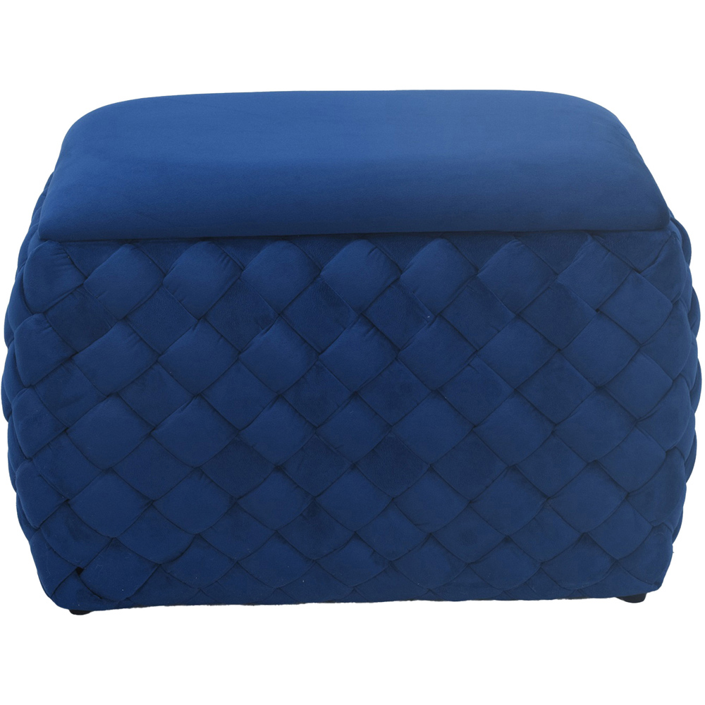Artemis Home Plumeo Dark Blue Velvet Storage Ottoman Image 4