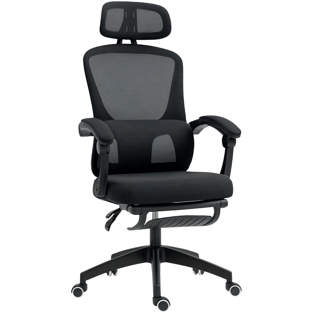 Portland Black Mesh Ergonomic Office Chair with Headrest and Lumbar Support Image 2