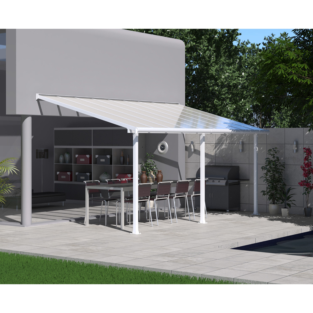 Palram Canopia Olympia White Clear 3 x 5.46m Patio Cover Image 2