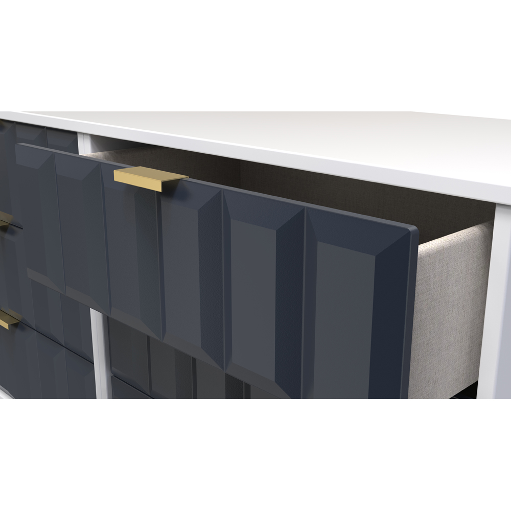 Crowndale Cube 6 Drawer Matt Indigo and White Chest of Drawers Ready Assembled Image 6