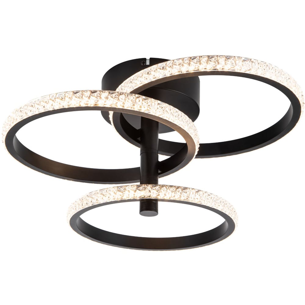 Cosylyte Cowen 3 Ring Matt Black Beaded LED Ceiling Light Image 3