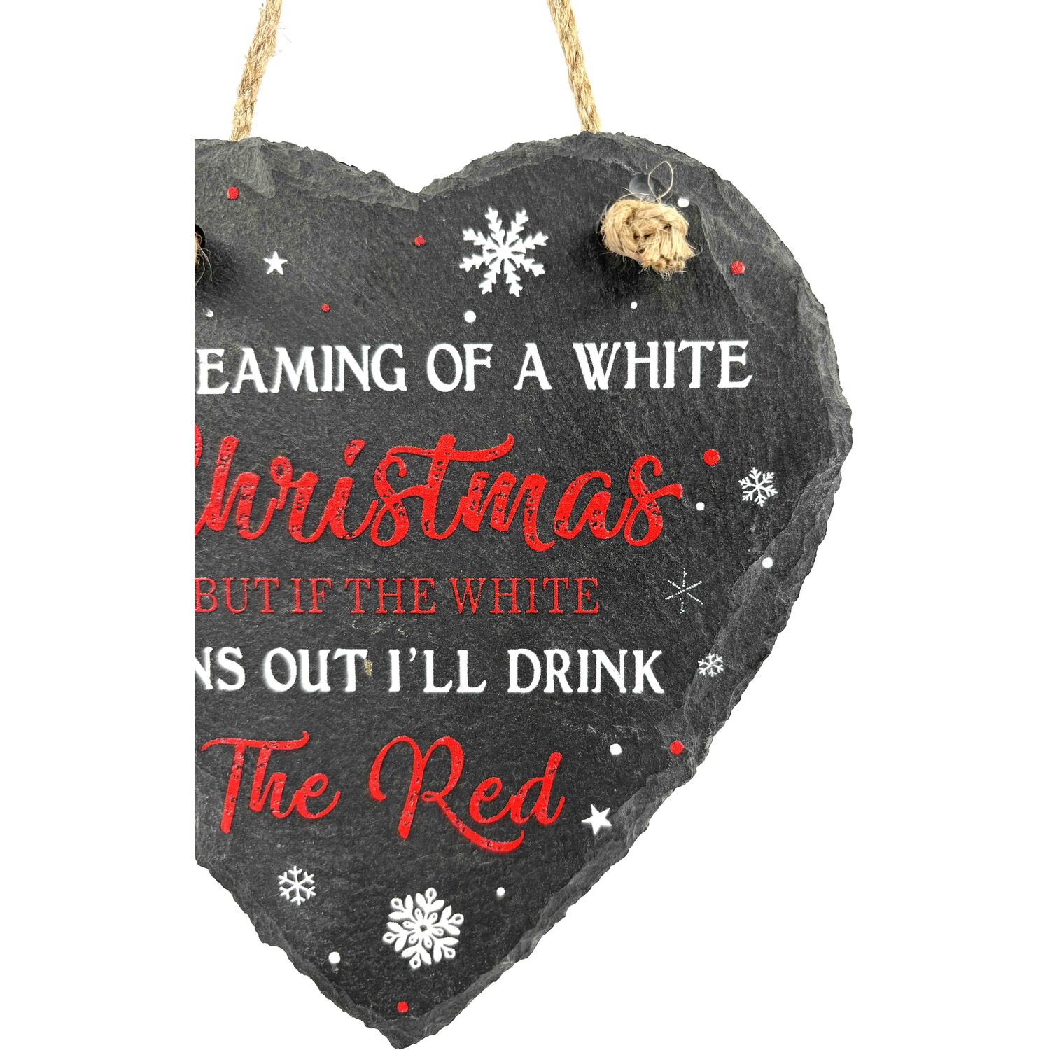 Dreaming Of A Wine Christmas Slate Sign - Grey Image 3
