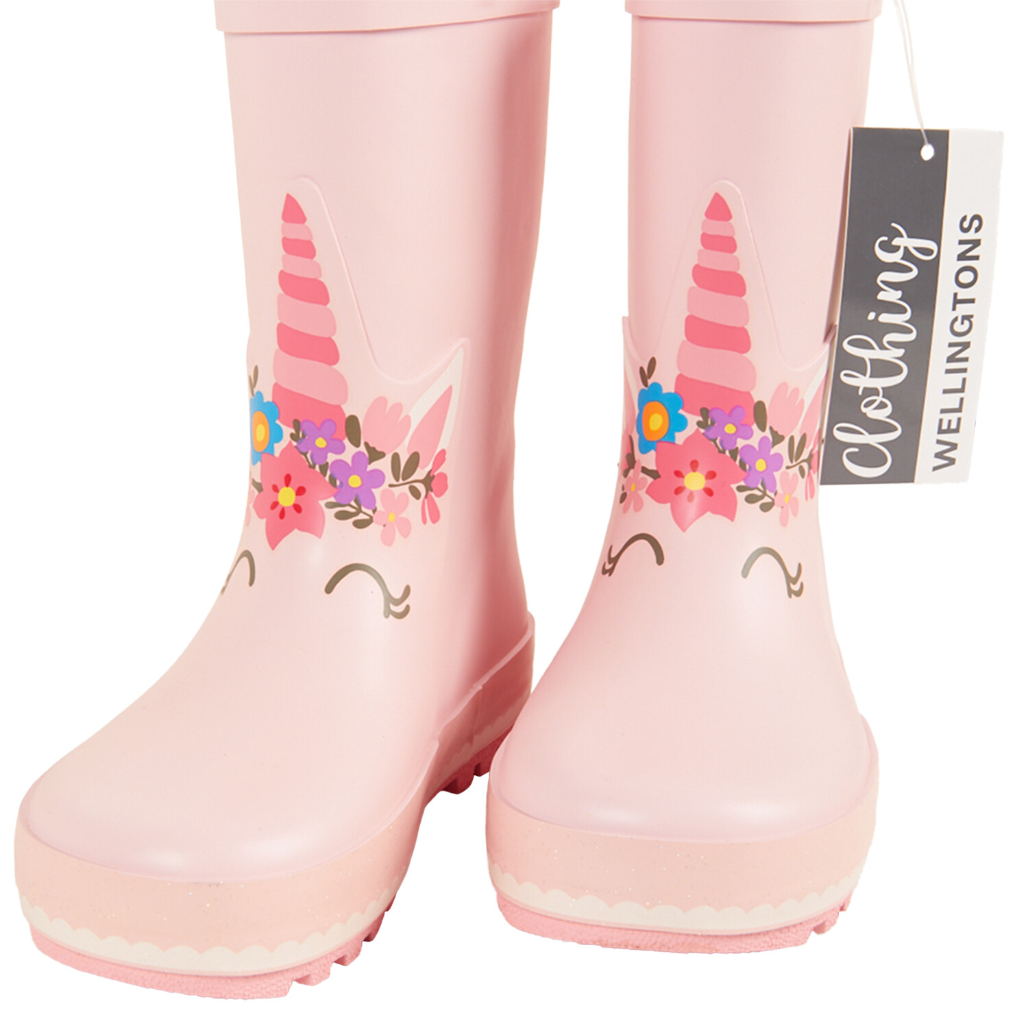 Kids Unicorn Wellingtons - Pink / Size 2 Image 2