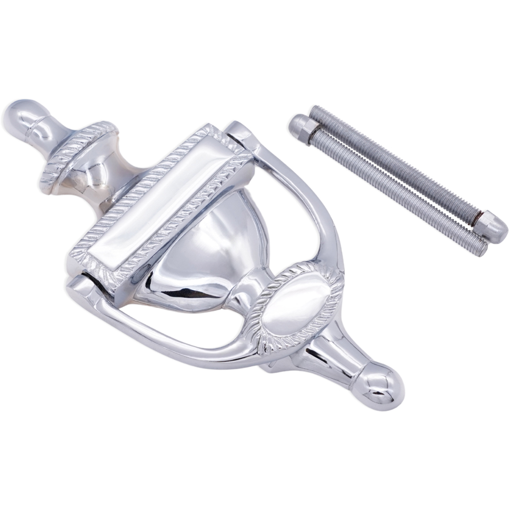 Spira Brass Polished Chrome Georgian Door Knocker Image 4