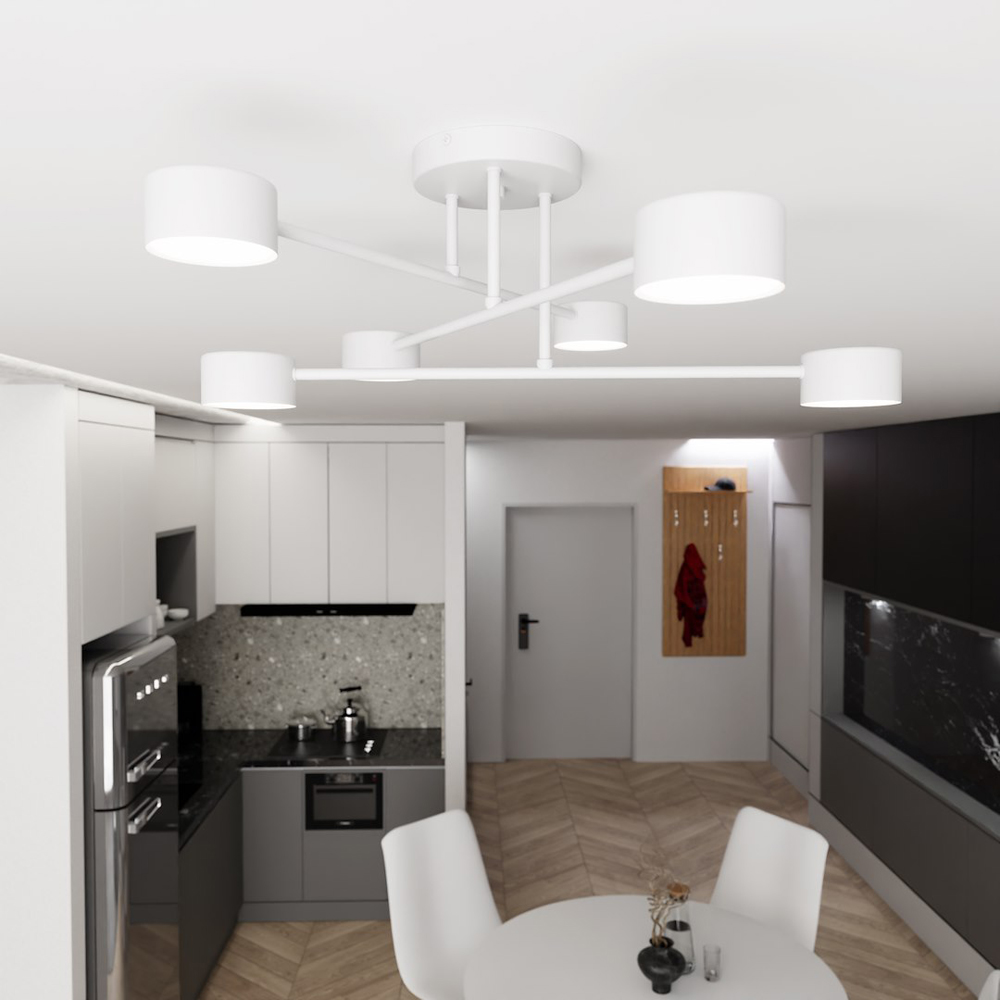 Emibig Halo 6 Light White GX53 Ceiling Light Image 2