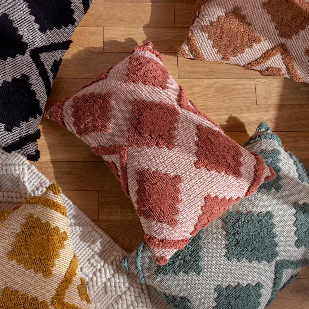 furn. Lamar Brick Geometric Tufted Cushion Image 6