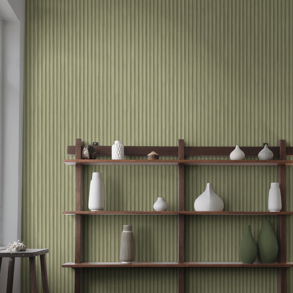 Holden Decor Bevel Slat Sage Wallpaper Image 3