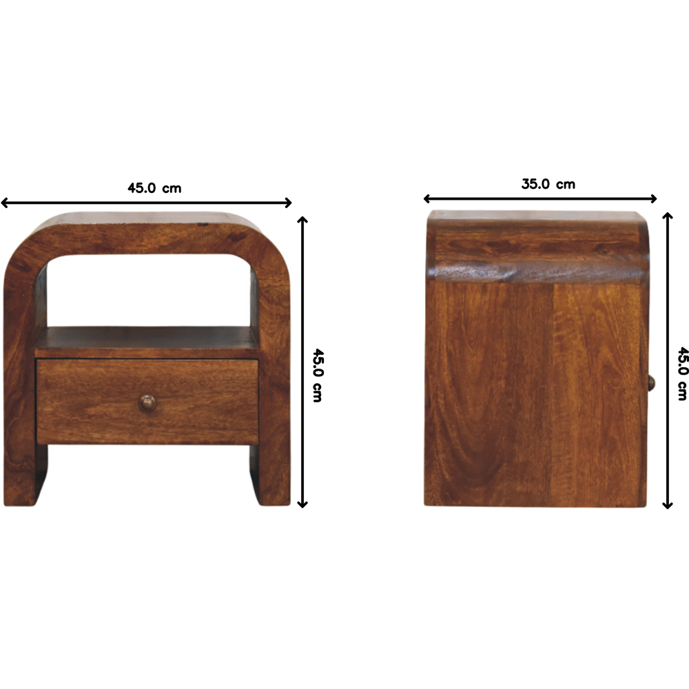 Artisan Furniture Darcy Chestnut Single Drawer Single Shelf Solid Wood Nightstand Image 8