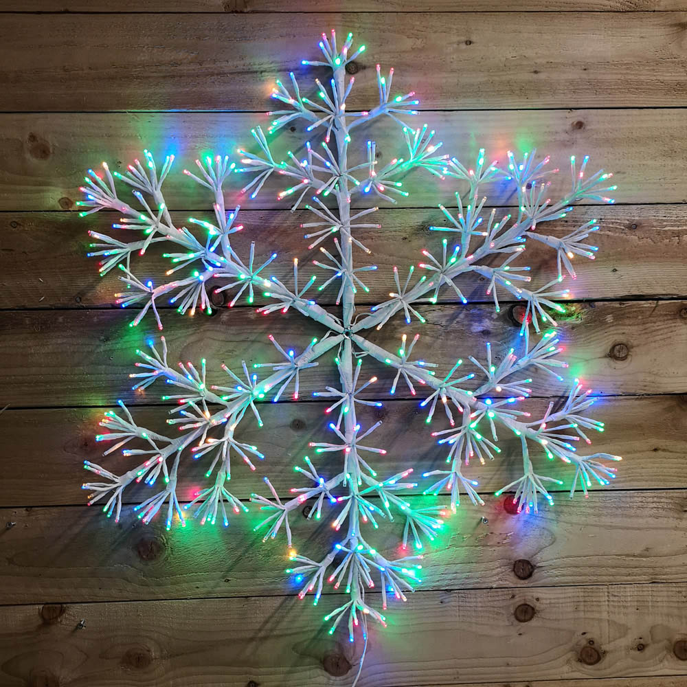 Premier Multicolour White Twinkling Light Starburst Snowflake Christmas Decoration 90cm Image 4
