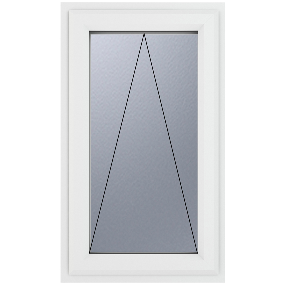 Crystal uPVC Double Glazed Window Top Hung Opener White Obscure Glass 610x1040mm Image 2