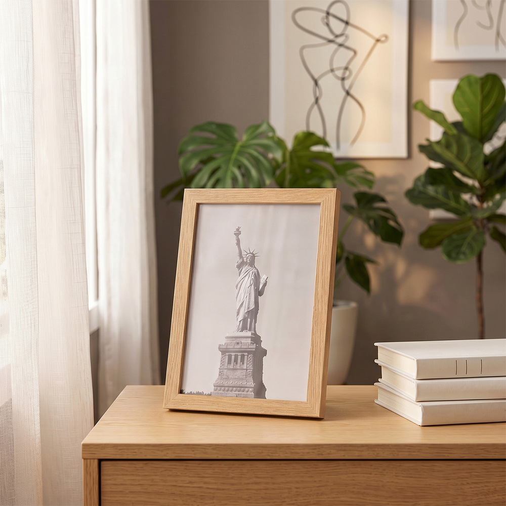 Living and Home Natural Wood Grain Photo Frame 5.8 x 8.3 inch 5 Pack Image 7