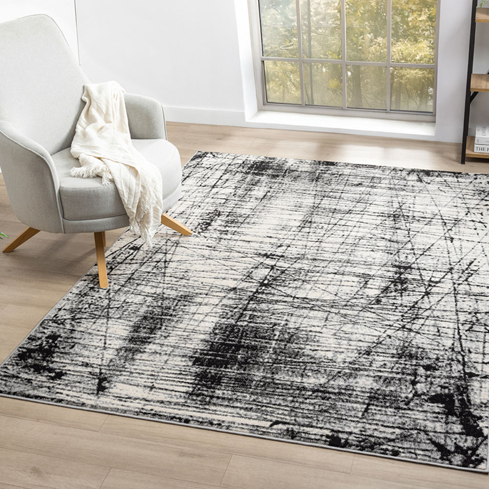 Desire Rugs Obsidian Grey Oblique Abstract Rug 60 x 220cm Image 6