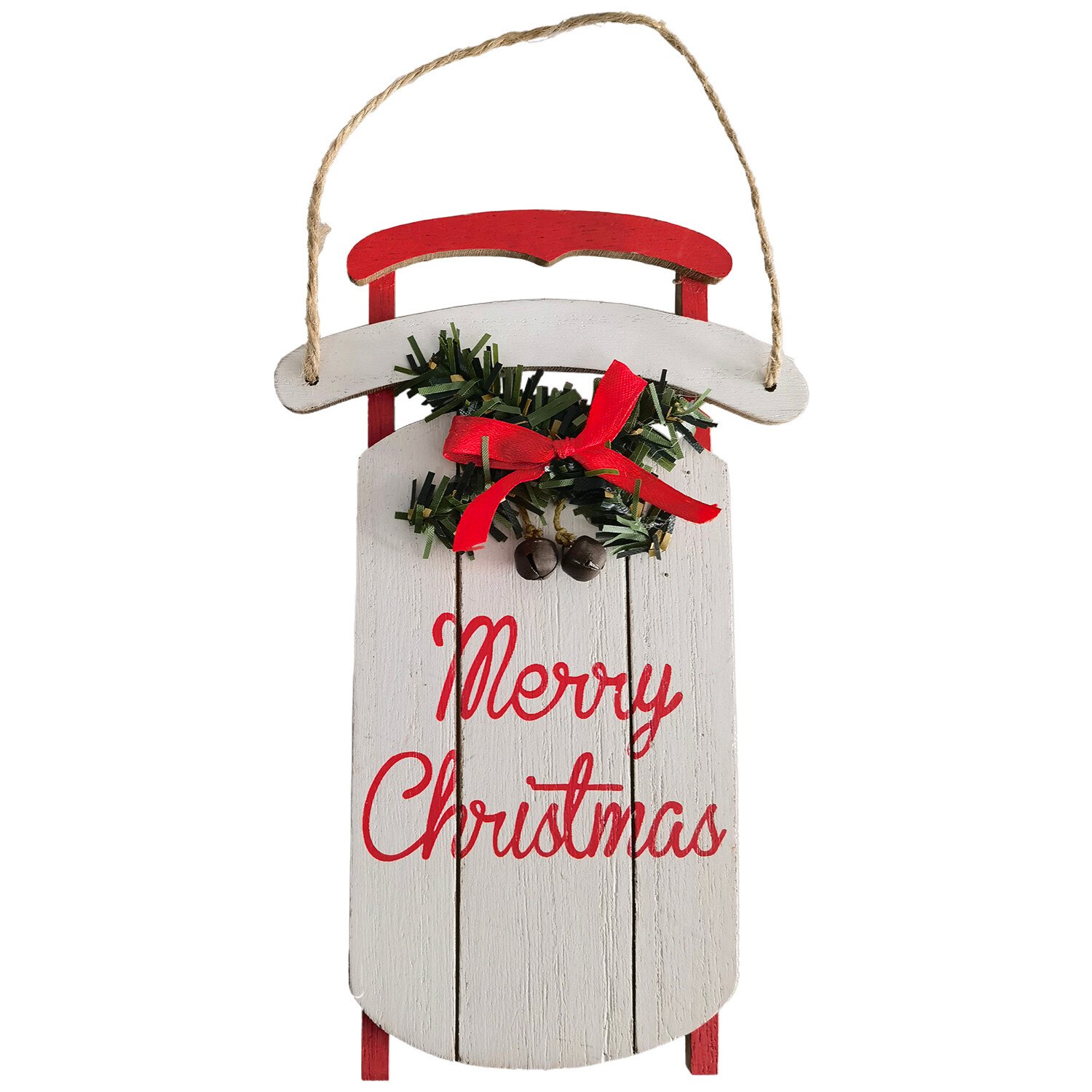 Hanging Sleigh Decoration - White Image