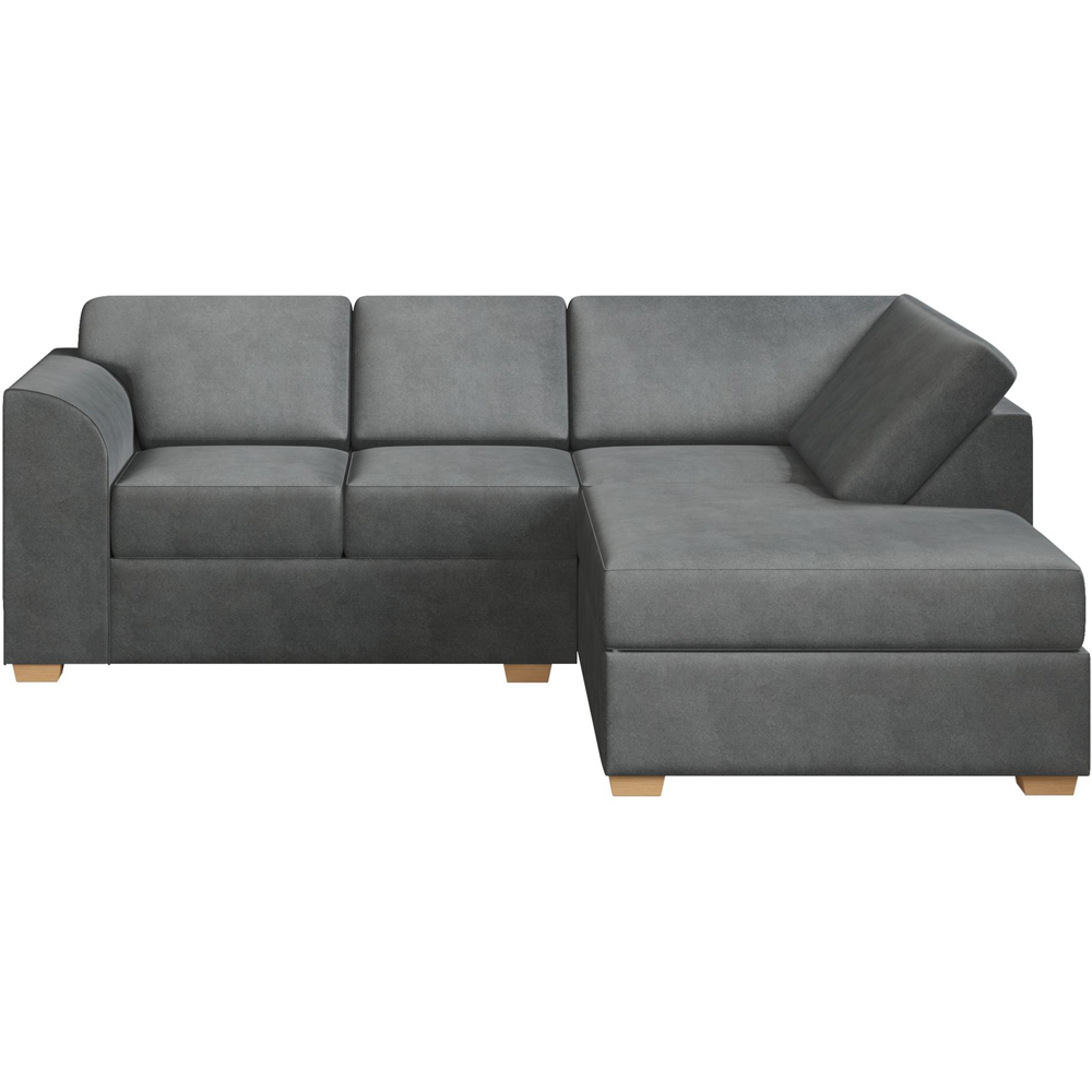 Modo 3 Seater Steel Plush Velvet Right Hand Fixed Back L-Shape Corner Sofa Image 3