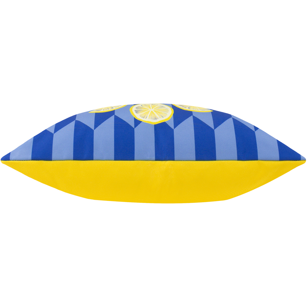 furn. Limoncello Blue Abstract Outdoor Reversible Cushion Image 4