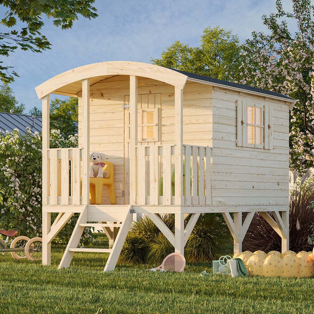 Palmako Huck 6.5 x 10.9ft Kids Wooden Playhouse Image 2