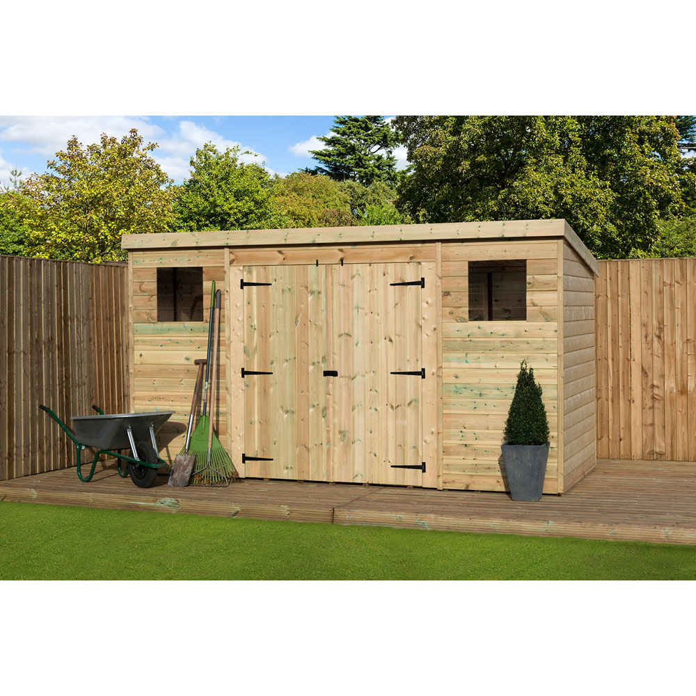 Empire Sheds 5000 12 x 7ft Double Door Tongue and Groove Pent Garden Shed Image 3