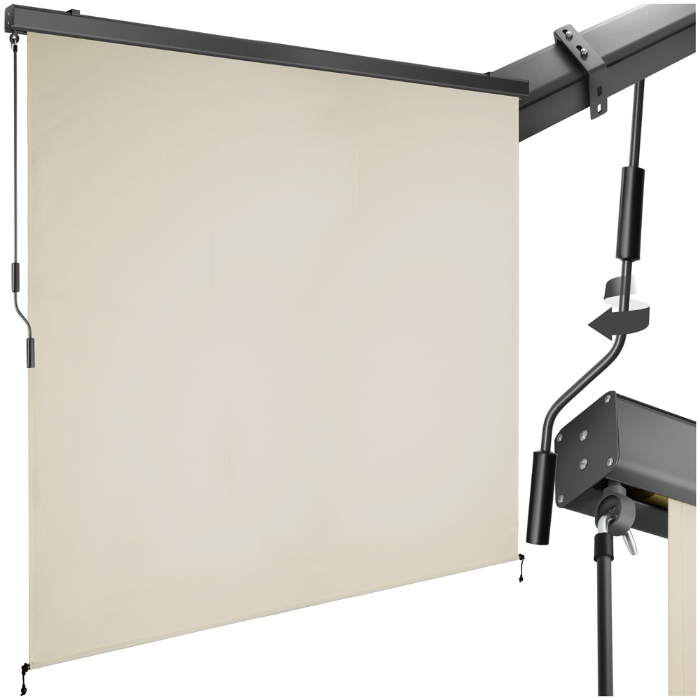 tectake Eloise Beige Vertical Awning with 2 Wall Brackets 2 x 2.5m Image 2