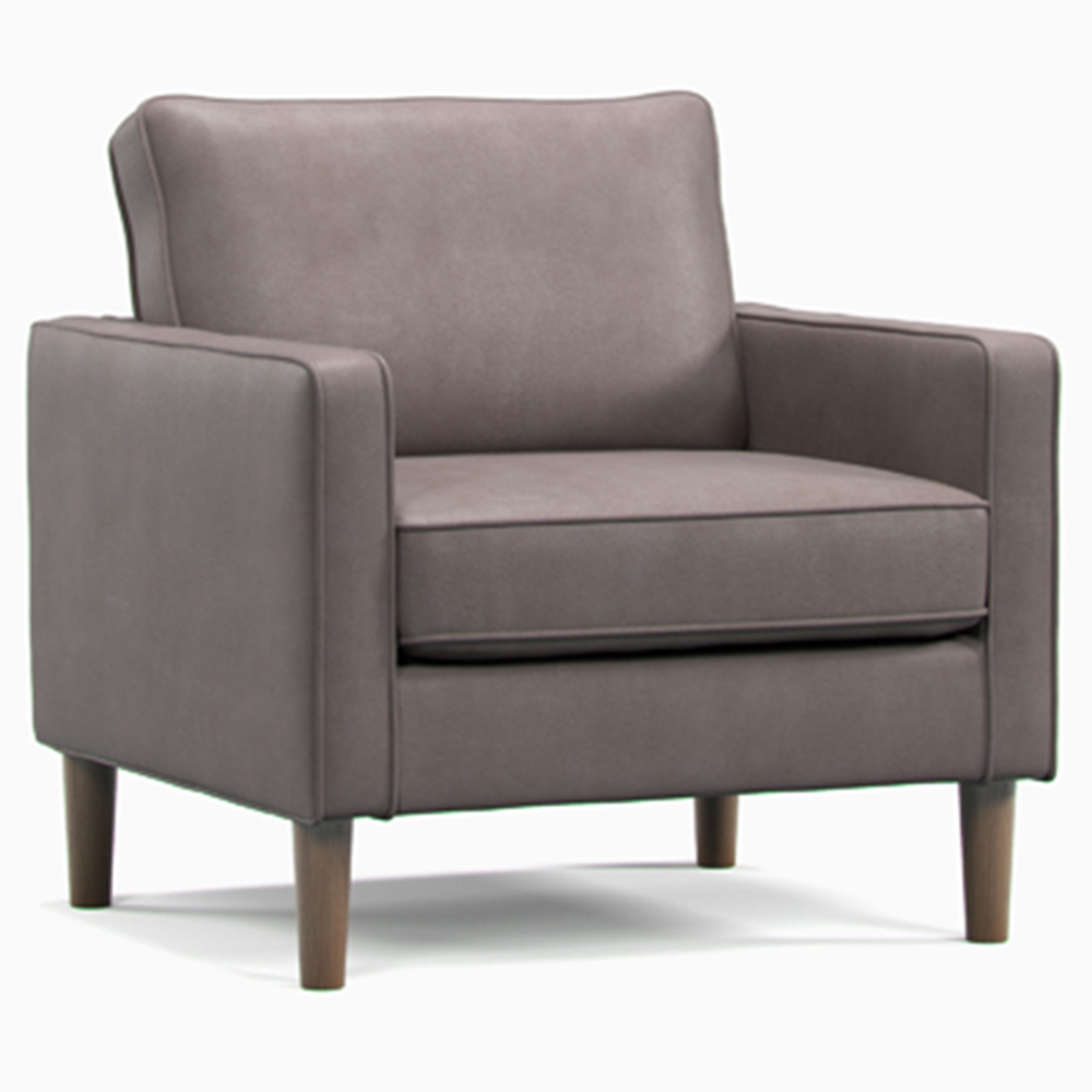 Regan Grey Faux Leather Armchair Image 2