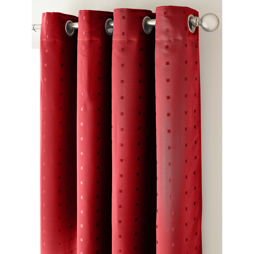 Alan Symonds Madison Red Ring Top Curtain 168 x 229cm Image 2