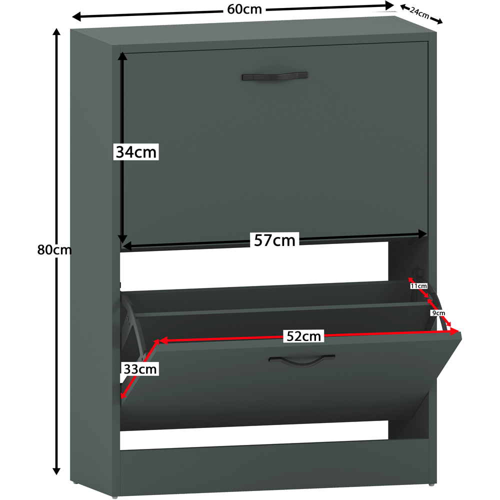 Vida Designs 2 Drawer Green Shoe Cabinet Image 9