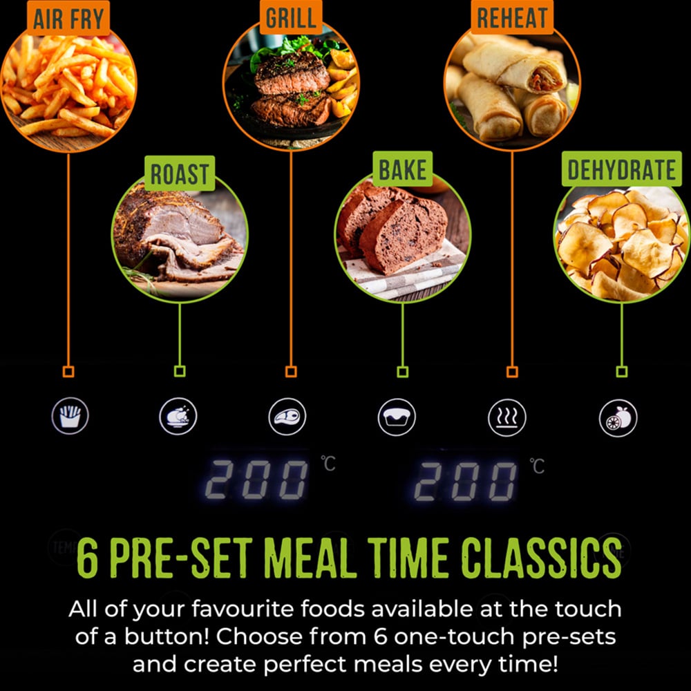 Tower Vortx T17137WHT White Dual Basket Chrome Trim Digital Air Fryer 8.5L Image 5