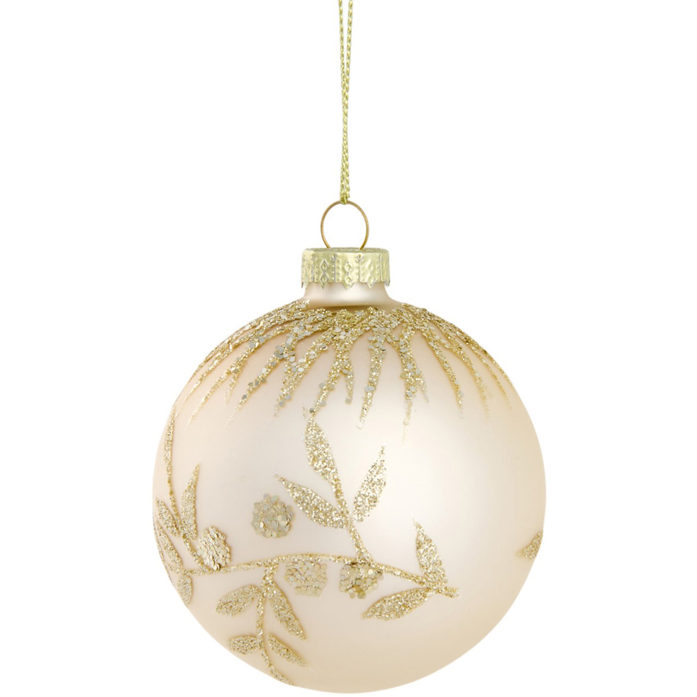 Champagne Sparkling Beaded Bauble Image 3