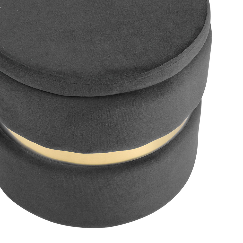 Living and Home Grey Flannel Upholstered Storage Ottoman Image 7