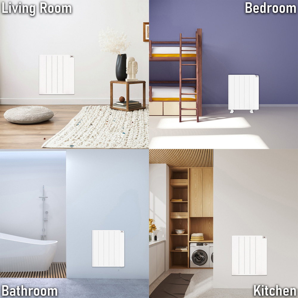 Mylek White Wi-Fi Controlled Panel Heater 1000W Image 3